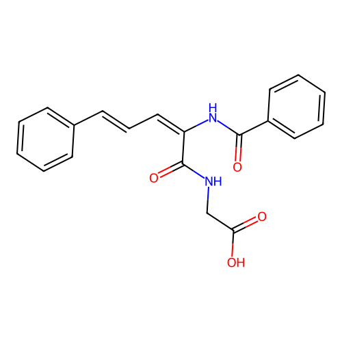 2-((2E,4E)-2-benzamido-5-phenylpenta-2,4-dienamido)acetic acid structure