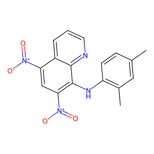 N-(2,4-dimethylphenyl)-5,7-dinitroquinolin-8-amine structure
