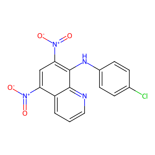 N-(4-chlorophenyl)-5,7-dinitroquinolin-8-amine structure