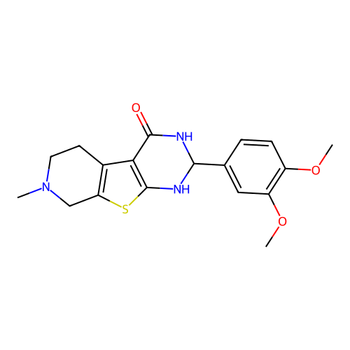 2-(3,4-dimethoxyphenyl)-7-methyl-2,3,5,6,7,8-hexahydropyrido[4',3':4,5]thieno[2,3-d]pyrimidin-4(1H)-one structure