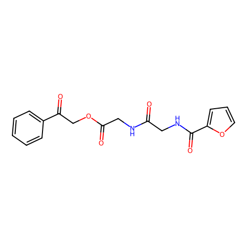 2-oxo-2-phenylethyl N-(furan-2-ylcarbonyl)glycylglycinate structure