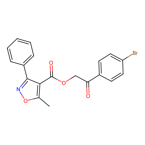 2-(4-Bromophenyl)-2-oxoethyl 5-methyl-3-phenylisoxazole-4-carboxylate structure