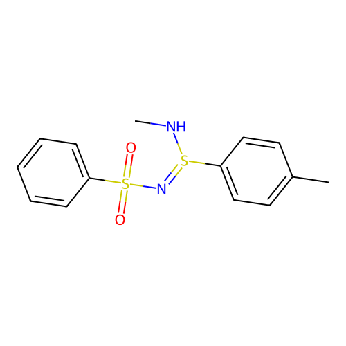 N-[methylamino-(4-methylphenyl)-lambda4-sulfanylidene]benzenesulfonamide structure