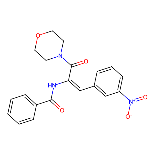 (E)-N-(3-morpholino-1-(3-nitrophenyl)-3-oxoprop-1-en-2-yl)benzamide structure