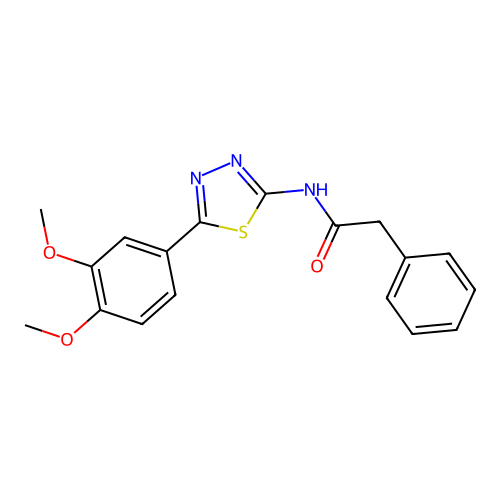 N-[5-(3,4-dimethoxyphenyl)-1,3,4-thiadiazol-2-yl]-2-phenylacetamide structure