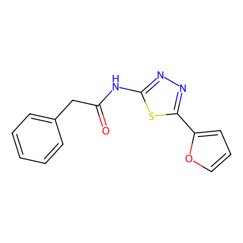 N-[5-(furan-2-yl)-1,3,4-thiadiazol-2-yl]-2-phenylacetamide structure