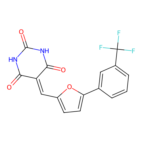 5-(5-(3-Trifluoromethyl-phenyl)-furan-2-ylmethylene)-pyrimidine-2,4,6-trione structure