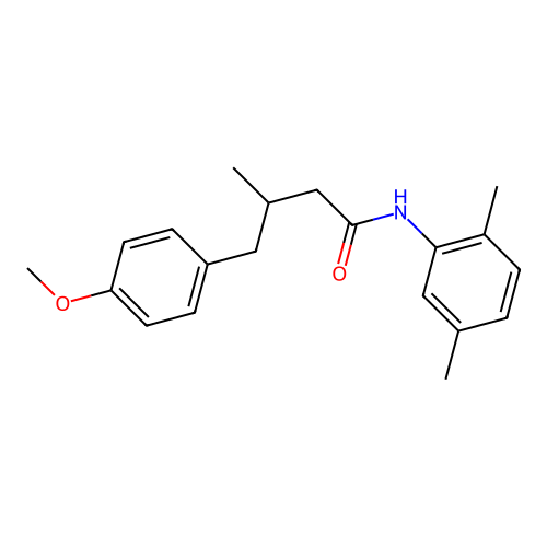 N-(2,5-dimethylphenyl)-4-(4-methoxyphenyl)-3-methylbutanamide structure