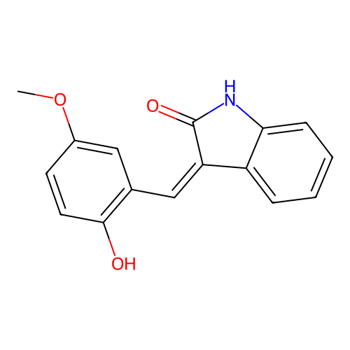 (3Z)-3-[(2-hydroxy-5-methoxyphenyl)methylidene]-1H-indol-2-one structure
