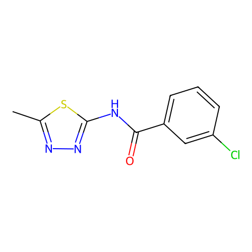 3-chloro-N-(5-methyl-1,3,4-thiadiazol-2-yl)benzamide structure