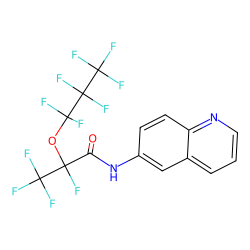 2,3,3,3-tetrafluoro-2-(heptafluoropropoxy)-N-(quinolin-6-yl)propanamide structure