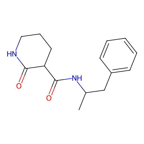 2-oxo-N-(1-phenylpropan-2-yl)piperidine-3-carboxamide structure