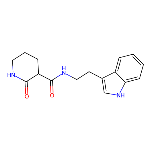 N-[2-(1H-indol-3-yl)ethyl]-2-oxopiperidine-3-carboxamide structure