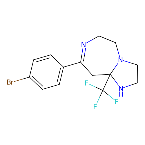 8-(4-bromophenyl)-9a-(trifluoromethyl)-2,3,5,6,9,9a-hexahydro-1H-imidazo[1,2-d][1,4]diazepine structure