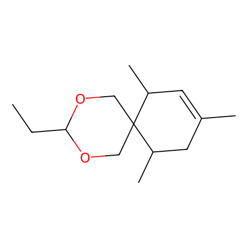 (3s,6s)-3-Ethyl-7,9,11-trimethyl-2,4-dioxaspiro[5.5]undec-8-ene structure