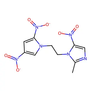 1-(2-(2,4-Dinitro-1H-pyrrol-1-yl)ethyl)-2-methyl-5-nitro-1H-imidazole structure