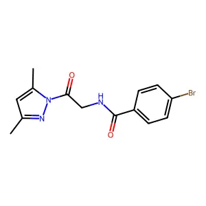 4-Bromo-N-[2-(3,5-dimethyl-1H-pyrazol-1-yl)-2-oxoethyl]benzamide structure