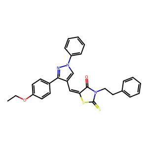 (5Z)-5-{[3-(4-ethoxyphenyl)-1-phenyl-1H-pyrazol-4-yl]methylidene}-3-(2-phenylethyl)-2-thioxo-1,3-thiazolidin-4-one structure