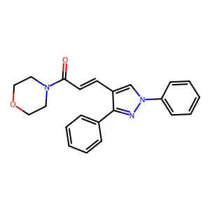 (2E)-3-(1,3-diphenyl-1H-pyrazol-4-yl)-1-(morpholin-4-yl)prop-2-en-1-one structure