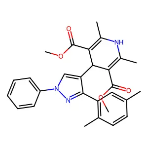 dimethyl 4-[3-(2,5-dimethylphenyl)-1-phenyl-1H-pyrazol-4-yl]-2,6-dimethyl-1,4-dihydropyridine-3,5-dicarboxylate structure