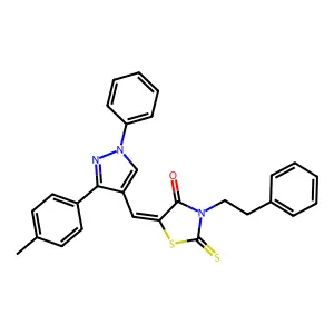 5-[[3-(4-Methylphenyl)-1-phenyl-1H-pyrazol-4--yl]methylene]-3-(2-phenylethyl)-2-thioxo-4-thiazolidinone structure