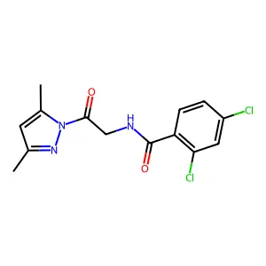 2,4-dichloro-N-[2-(3,5-dimethylpyrazol-1-yl)-2-oxoethyl]benzamide structure
