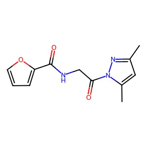 N-[2-(3,5-dimethylpyrazol-1-yl)-2-oxoethyl]furan-2-carboxamide structure