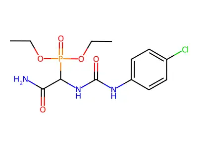 2-[(4-Chlorophenyl)carbamoylamino]-2-diethoxyphosphorylacetamide structure