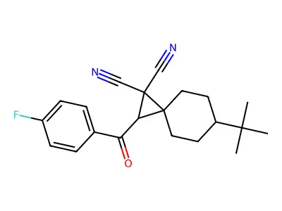 6-Tert-butyl-1-(4-fluorobenzoyl)spiro[2.5]octane-2,2-dicarbonitrile structure