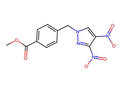 methyl 4-[(3,4-dinitro-1H-pyrazol-1-yl)methyl]benzoate structure