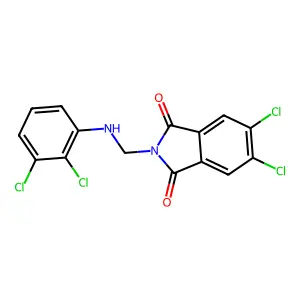 5,6-Dichloro-2-[(2,3-dichloroanilino)methyl]isoindole-1,3-dione structure