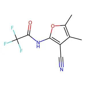 N-(3-cyano-4,5-dimethylfuran-2-yl)-2,2,2-trifluoroacetamide structure