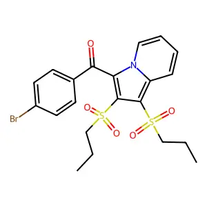 [1,2-Bis(propylsulfonyl)indolizin-3-yl]-(4-bromophenyl)methanone structure
