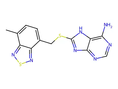 8-[(7-methyl-2,1,3-benzothiadiazol-4-yl)methylsulfanyl]-7H-purin-6-amine structure