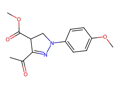 Methyl 3-acetyl-4,5-dihydro-1-(4-methoxyphenyl)-1H-pyrazole-4-carboxylate structure