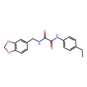 N-(1,3-benzodioxol-5-ylmethyl)-N'-(4-ethylphenyl)oxamide structure