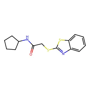 2-(1,3-benzothiazol-2-ylsulfanyl)-N-cyclopentylacetamide structure