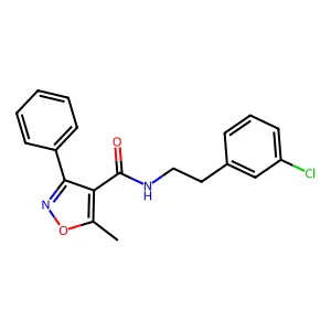 N-[2-(3-chlorophenyl)ethyl]-5-methyl-3-phenyl-1,2-oxazole-4-carboxamide structure