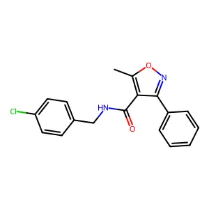 N-(4-chlorobenzyl)-5-methyl-3-phenyl-4-isoxazolecarboxamide structure