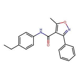 N-(4-ethylphenyl)-5-methyl-3-phenyl-1,2-oxazole-4-carboxamide structure