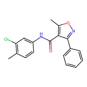N-(3-chloro-4-methylphenyl)-5-methyl-3-phenyl-4-isoxazolecarboxamide structure