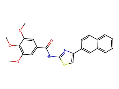 3,4,5-trimethoxy-N-[4-(naphthalen-2-yl)-1,3-thiazol-2-yl]benzamide structure