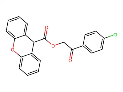2-(4-chlorophenyl)-2-oxoethyl 9H-xanthene-9-carboxylate structure