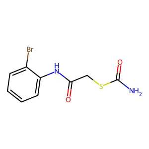 S-[2-(2-bromoanilino)-2-oxoethyl] carbamothioate structure
