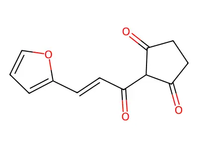 2-[3-(Furan-2-yl)prop-2-enoyl]cyclopentane-1,3-dione structure