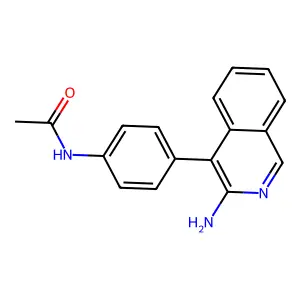 N-[4-(3-aminoisoquinolin-4-yl)phenyl]acetamide structure