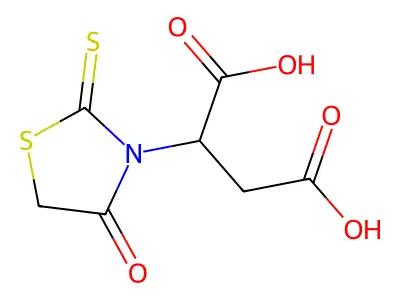 Butanedioic acid, (4-oxo-2-thioxo-3-thiazolidinyl)- structure