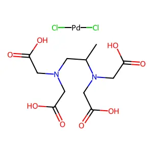 2-[2-[bis(carboxymethyl)amino]propyl-(carboxymethyl)amino]acetic acid;dichloropalladium structure