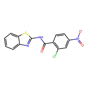 N-(1,3-benzothiazol-2-yl)-2-chloro-4-nitrobenzamide structure