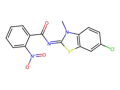 (E)-N-(6-chloro-3-methylbenzo[d]thiazol-2(3H)-ylidene)-2-nitrobenzamide structure